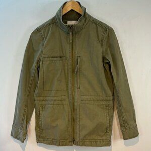Madewell Olive Green Passage Military Zip Up Utility Button Jacket Coat size S